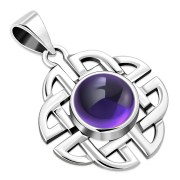 Trinity Knots Amethyst Silver Pendant, p497