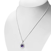 Trinity Knots Amethyst Silver Pendant, p497