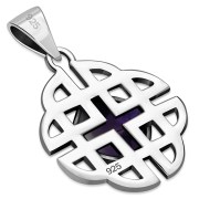 Trinity Knots Amethyst Silver Pendant, p497