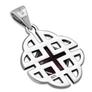 Trinity Knots Garnet Silver Pendant, p497