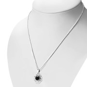 Trinity Knots Black Onyx Silver Pendant, p497