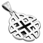 Trinity Knots Black Onyx Silver Pendant, p497