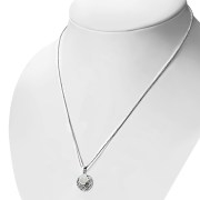 Rainbow Moonstone cab Round Celtic Knot Silver Pendant, p498