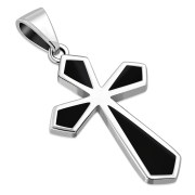 Black Onyx Silver Cross Pendant, p500