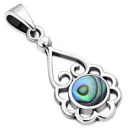 Abalone Shell Silver Pendant, p503