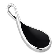 Black Onyx Drop Silver Pendant, p504