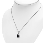 Black Onyx Drop Silver Pendant, p504