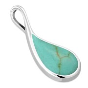 Turquoise Drop Silver Pendant, p504