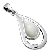 Mother of Pearl Drop Silver Pendant, p506