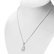 Mother of Pearl Drop Silver Pendant, p506