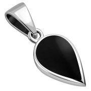 Black Onyx Drop Silver Pendant, p507