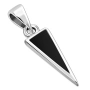 Black Onyx Triangle Silver Pendant, p508