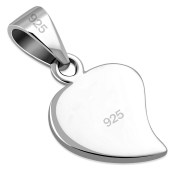 Mother of Pearl Heart Silver Pendant, p512