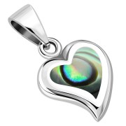 Abalone Heart Silver Pendant, p512