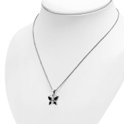 Black Onyx Butterfly Silver Pendant, p513
