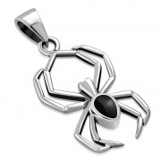 Black Onyx Spider Silver Pendant, p514