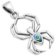 Abalone Shell Spider Silver Pendant, p514