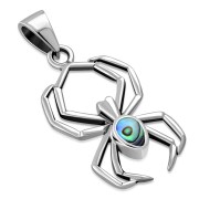 Abalone Shell Spider Silver Pendant, p514