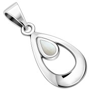 Mother of Pearl Drop Silver Pendant, p516
