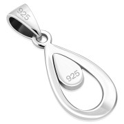 Black Onyx Drop Silver Pendant, p516