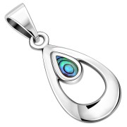 Abalone Drop Silver Pendant, p516