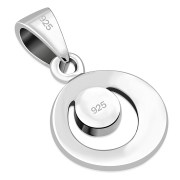 Mother of Pearl Round Silver Pendant, p517