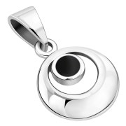 Black Onyx Round Silver Pendant, p517