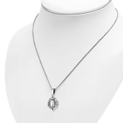 Mother of Pearl Trinity Knot Silver Pendant, p522