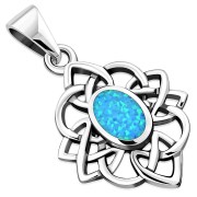 Mother of Pearl Trinity Knot Silver Pendant, p522