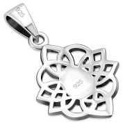 Abalone Shell Celtic Knot Silver Pendant, p522