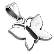 Black Onyx Butterfly Silver Pendant, p528
