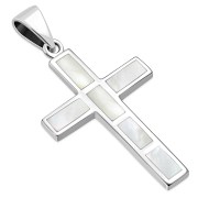 Mother of Pearl Silver Cross Pendant, p532