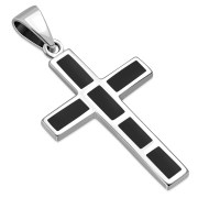 Black Onyx Silver Cross Pendant, p532