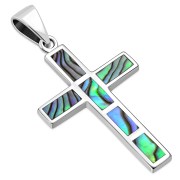 Abalone Silver Cross Pendant, p532
