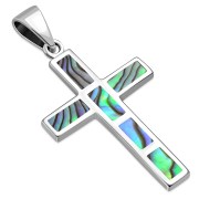 Abalone Silver Cross Pendant, p532