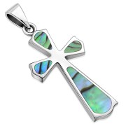 Abalone Silver Cross Pendant, p533