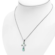 Abalone Silver Cross Pendant, p533
