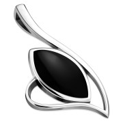 Black Onyx Oval Silver Pendant, p534