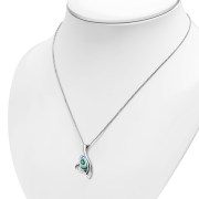 Abalone Oval Silver Pendant, p534
