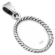 Mother of Pearl Oval Silver Pendant, p538