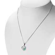 Abalone Hearts Silver Pendant, p547