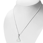 Mother of Pearl Triangle Silver Pendant, p548