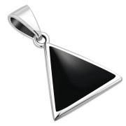 Black Onyx Triangle Silver Pendant, p548