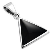Black Onyx Triangle Silver Pendant, p548