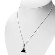 Black Onyx Triangle Silver Pendant, p548