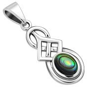 Abalone Celtic Knot Silver Pendant, p550