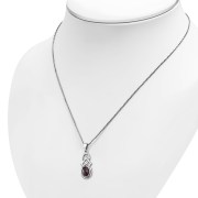 Small Garnet Celtic Silver Pendant, p554