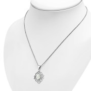 Mother of Pearl Celtic Knot Silver Pendant, p562