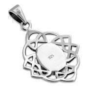 Mother of Pearl Celtic Knot Silver Pendant, p562