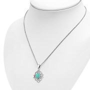 Turquoise Celtic Knot Silver Pendant, p562